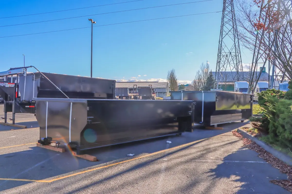 Roll-off dumpster ready for waste disposal at job site for 4 Yard Dumpster Rental in Blytheville
